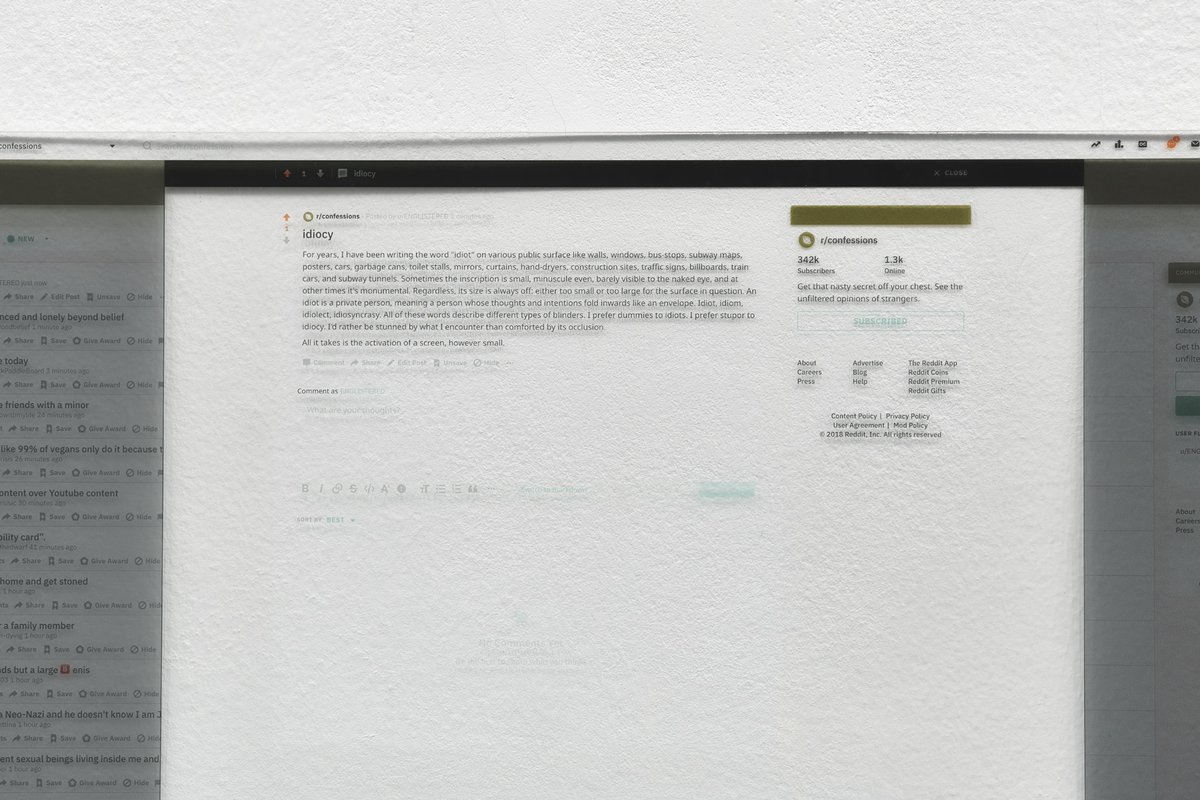 Julien BismuthIdiot confession, 2019Inkjet print on plexiglass160 x 58.4 cmDetail view