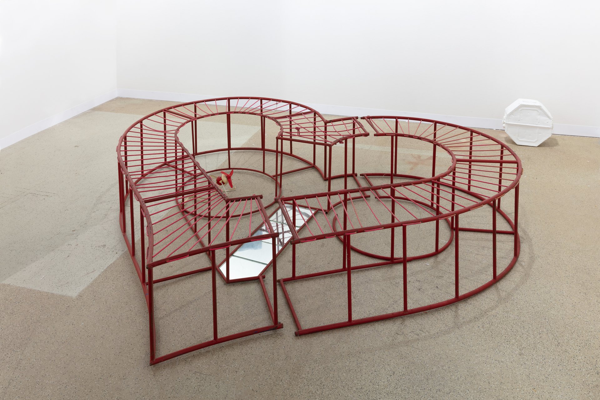 Stano Filko Heart of Love, 1966, Metal construction, plastic string, mirrors, found object (ventilator) [a modified version of this work has been realized in the early 2000s: the components such as a 500 x 400 cm carpet and a different sculptural object are included as well] 280 x 244 x 52 cm (m.o.)