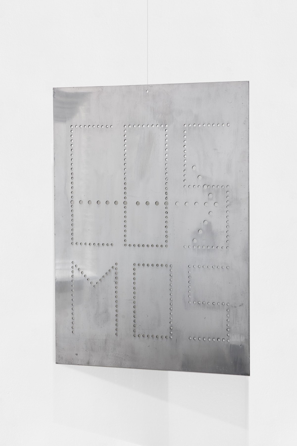 Stano Filko Associations XXXX (COS-MOS), 1969-70Aluminium sheet, perforation, polishing59.5 x 42.5 cm