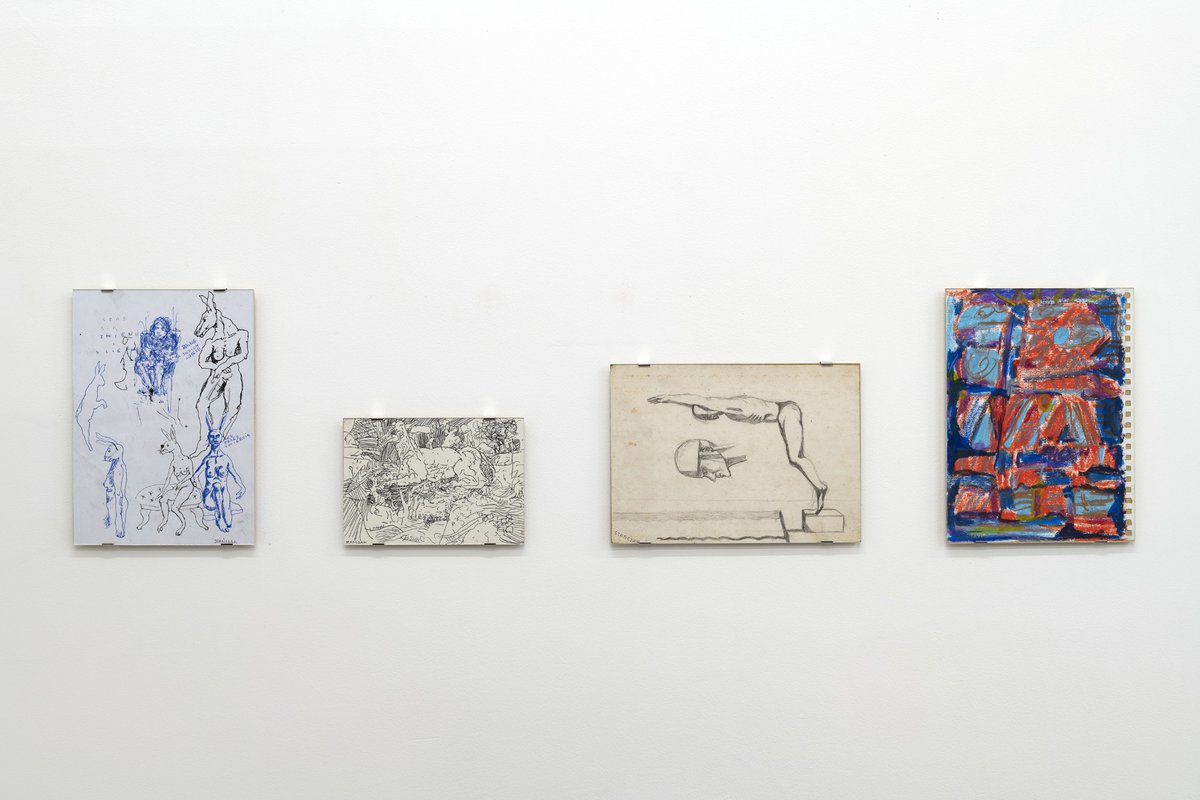 (left to right)Roman StańczakUntitled, 2015Ink on paper29.5 x 21 cmUntitled, 2015Ink on paper14.8 x 21 cmUntitled, 2015Pencil on cardboard29.7 x 21 cmUntitled, 2015Wax crayons on paper29.7 x 22 cm