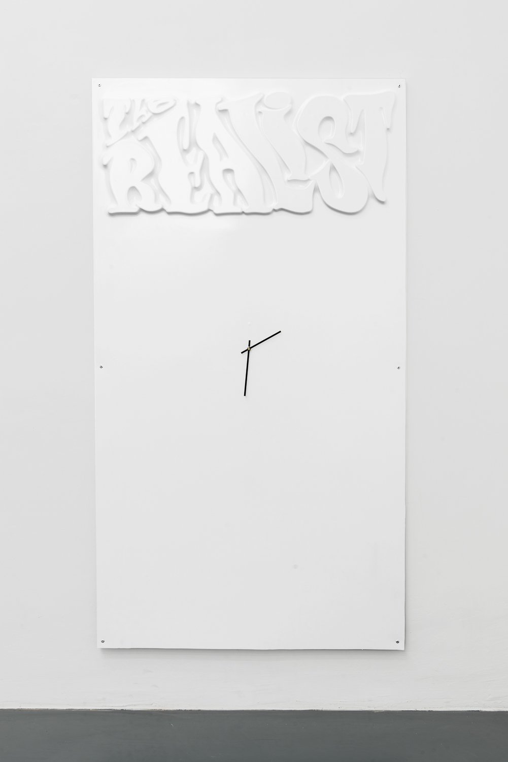Benjamin HirteThe Post JFK Issue, 2017PVC, vacuum formed, clockwork, aluminum frame, blind rivets170 x 92 cm