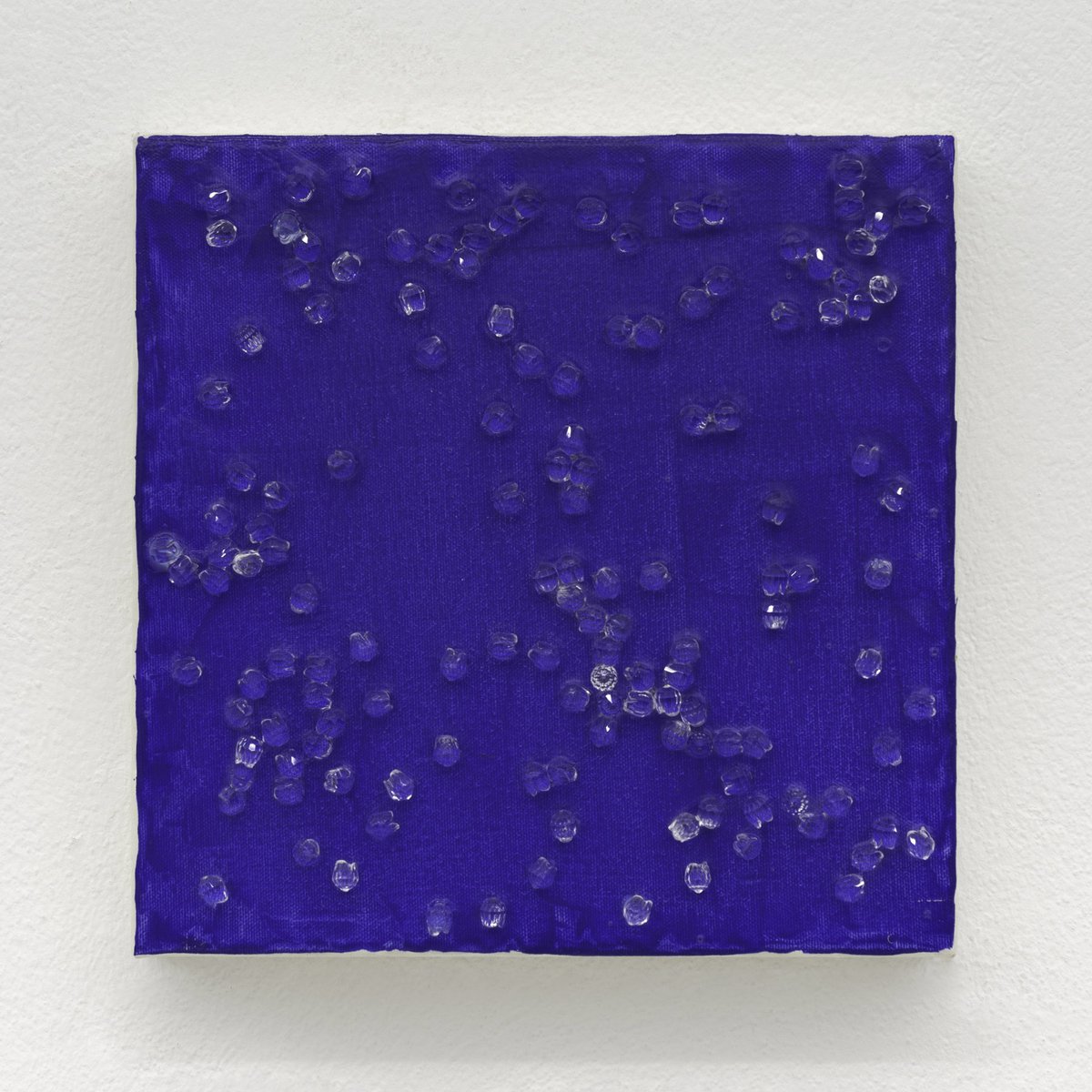 Heimo ZobernigUntitled, 2010Swarovski round stones, crystal, acrylic binder, acrylic on canvas30 x 30 cm