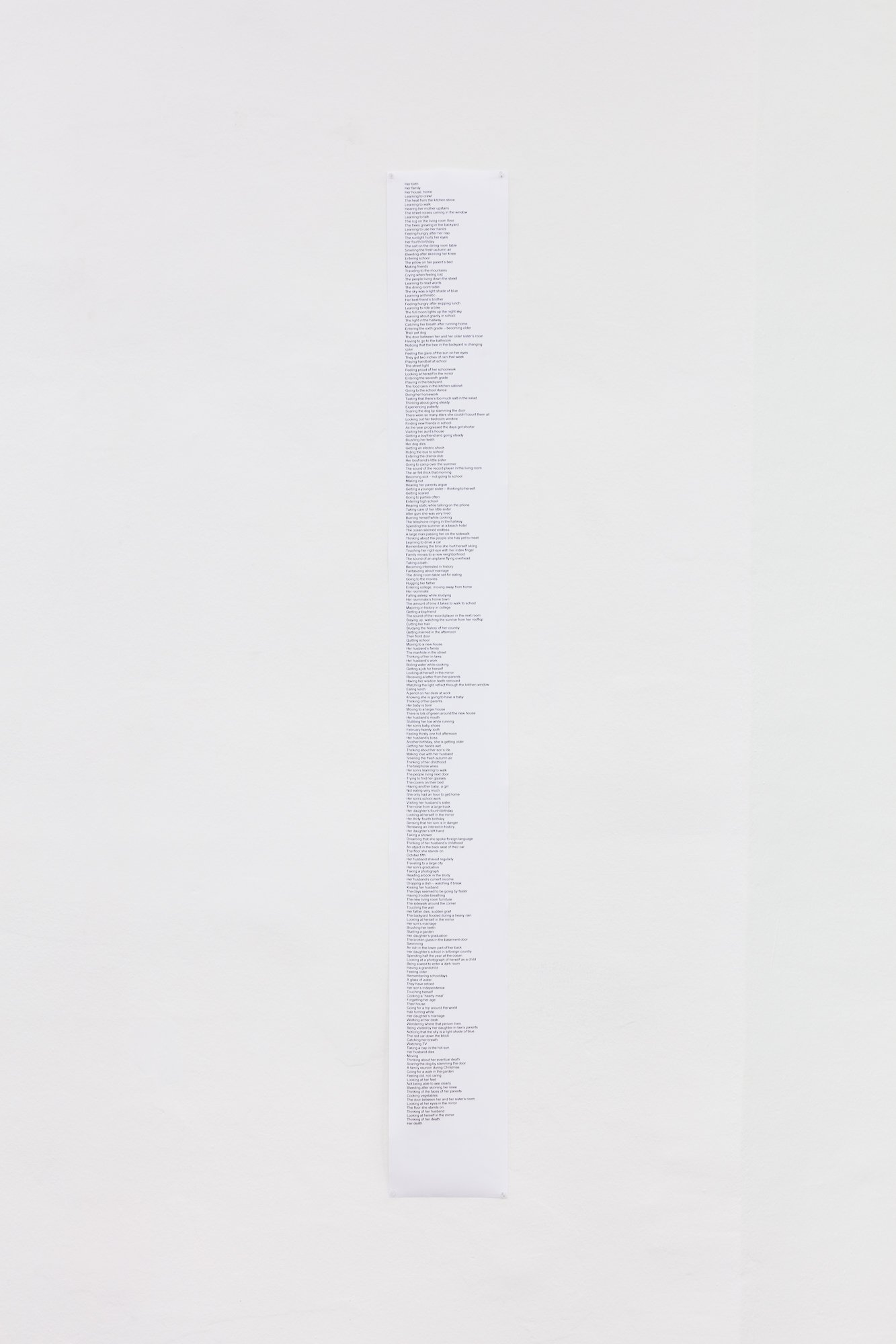 Matt MullicanUntitled (Birth to Death List), 2020Print on paper