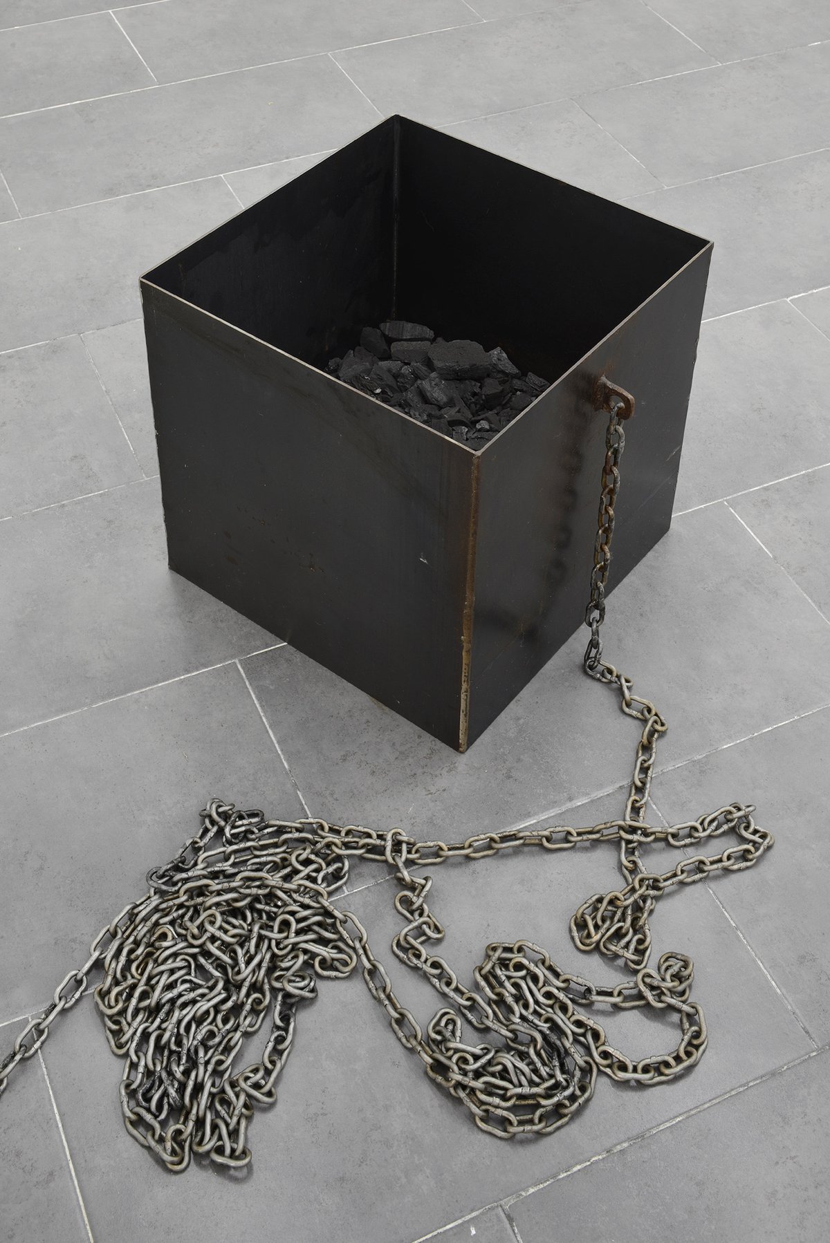 Anna-Sophie BergerGrace, 2017Steel, coals40 × 40 × 40 cm