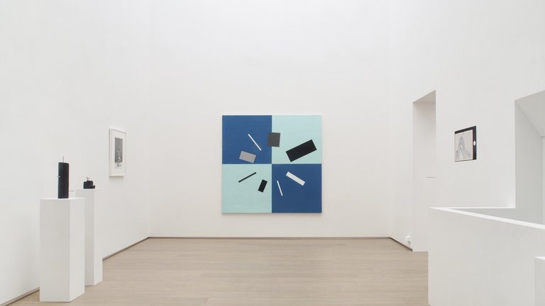 Daily Pictures, Taipei City, Taiwan, 2023Installation view, From left: From left: Margaret Lee, 02 Outer Form 02, 2023, foam, aqua resin, aqua veil, wax, 43.1 x 12.7 x 12.7 cm (17 x 5 x 5 inches); Margaret Lee, #2 Form #2 (nail &amp; screw), 2022, foam, aqua resin, aqua veil, gesso, wax, polished stainless steel, 13.9 x 11.4 x 11.4 cm (5½ x 4½ x 4½ inches); Peter Fischli and David Weiss, The Prototype, 1984/1986, gelatin silver print, 45 x 30 cm (17¾ x 11¾ inches), Ed. 2 of 3; David Diao, BMW Rietveld Drives BMW, 2021, acrylic on canvas, 183 x 183 cm (72 x 72 inches); Max Guy, Love and Barley (#2), 2020, inkjet print with adhesive back, 35.5 x 50.8 cm (14 x 20 inches)