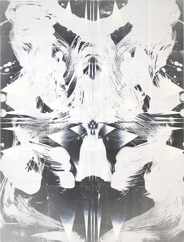 Tillman KaiserUntitled, 2015Silvergelatine, pencil, eggtempera and oil on paper on canvas180 x 140 cm