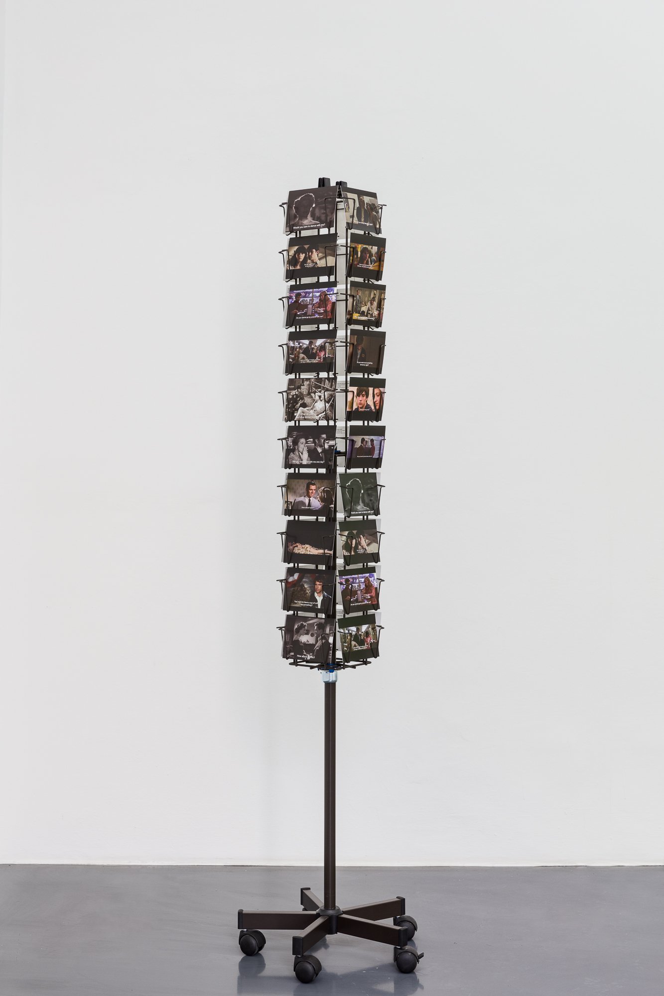 Robin WaartWould you..., 2012Card rack, 16 postcardsca. 170 x 27 cm