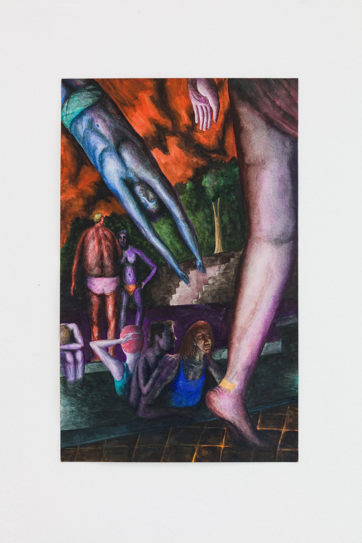 Matthias NogglerPublic Pool, 2020Gouache and pencil on paper41,5 × 26 cm
