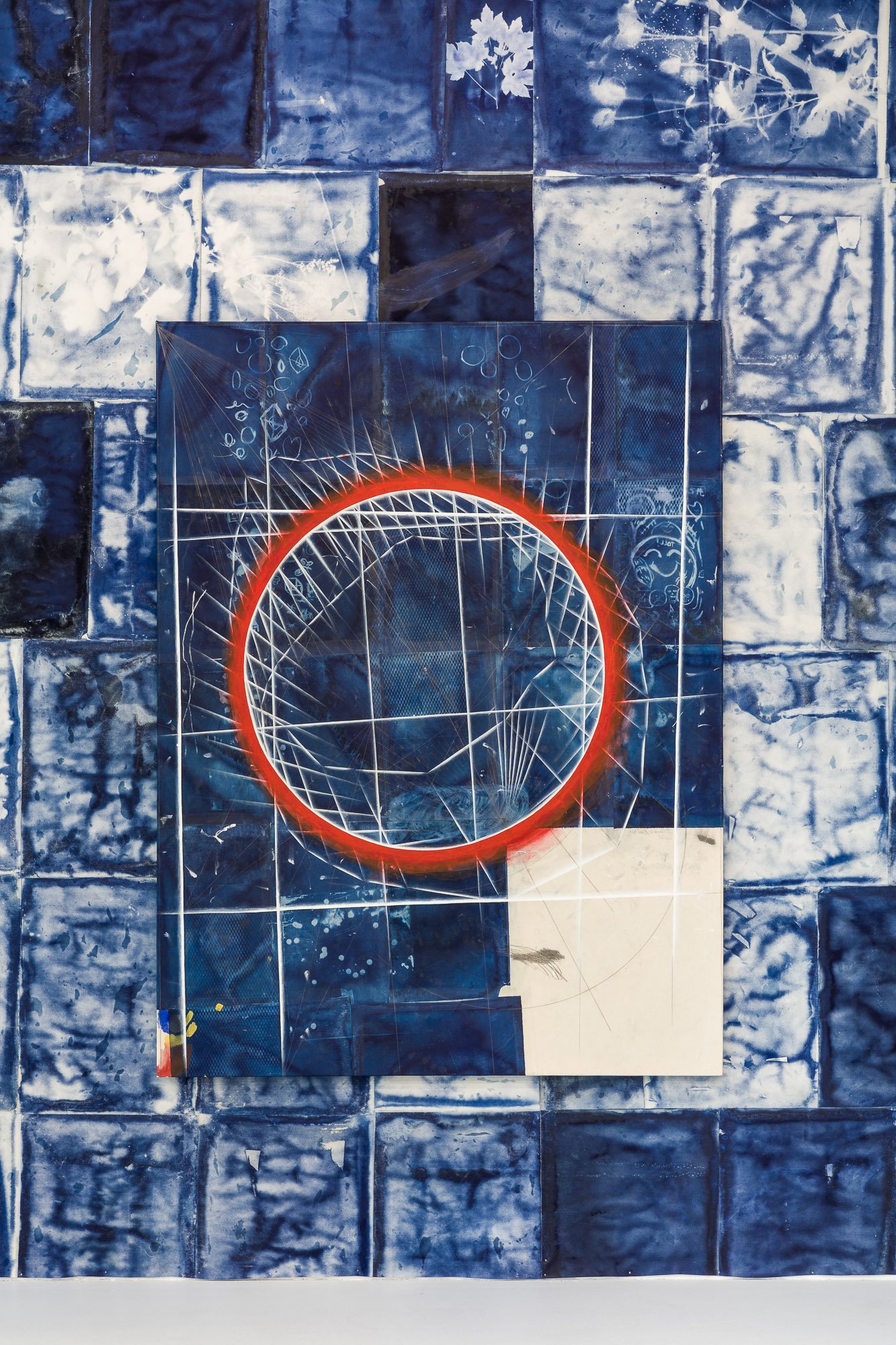 Tillman KaiserToll, 2021Oil/eggtempera on cyanotype on paper/canvas200 x 150 cm