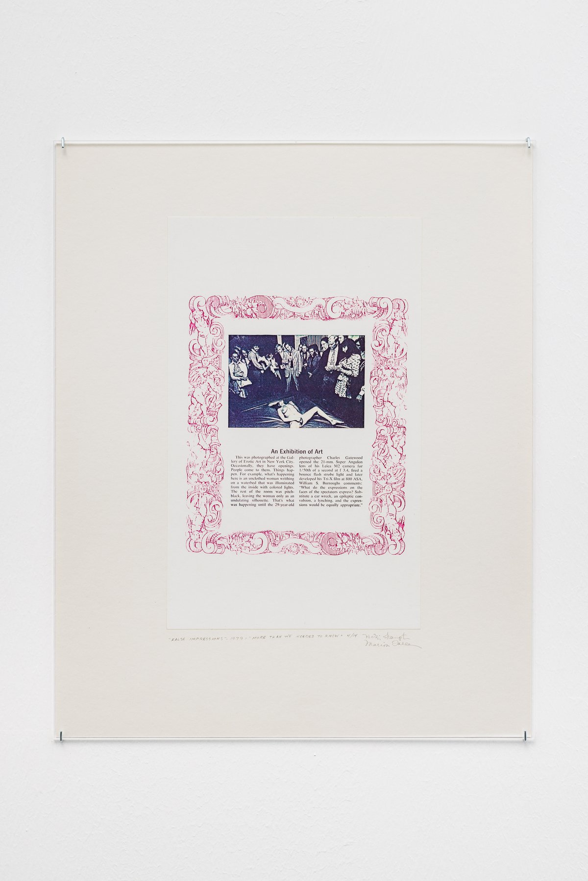 Hollis Frampton and Marion Faller&#x27;More than we needed to know&#x27; from False Impressions, 1979Colour xerograph on paper51 x 41 cm