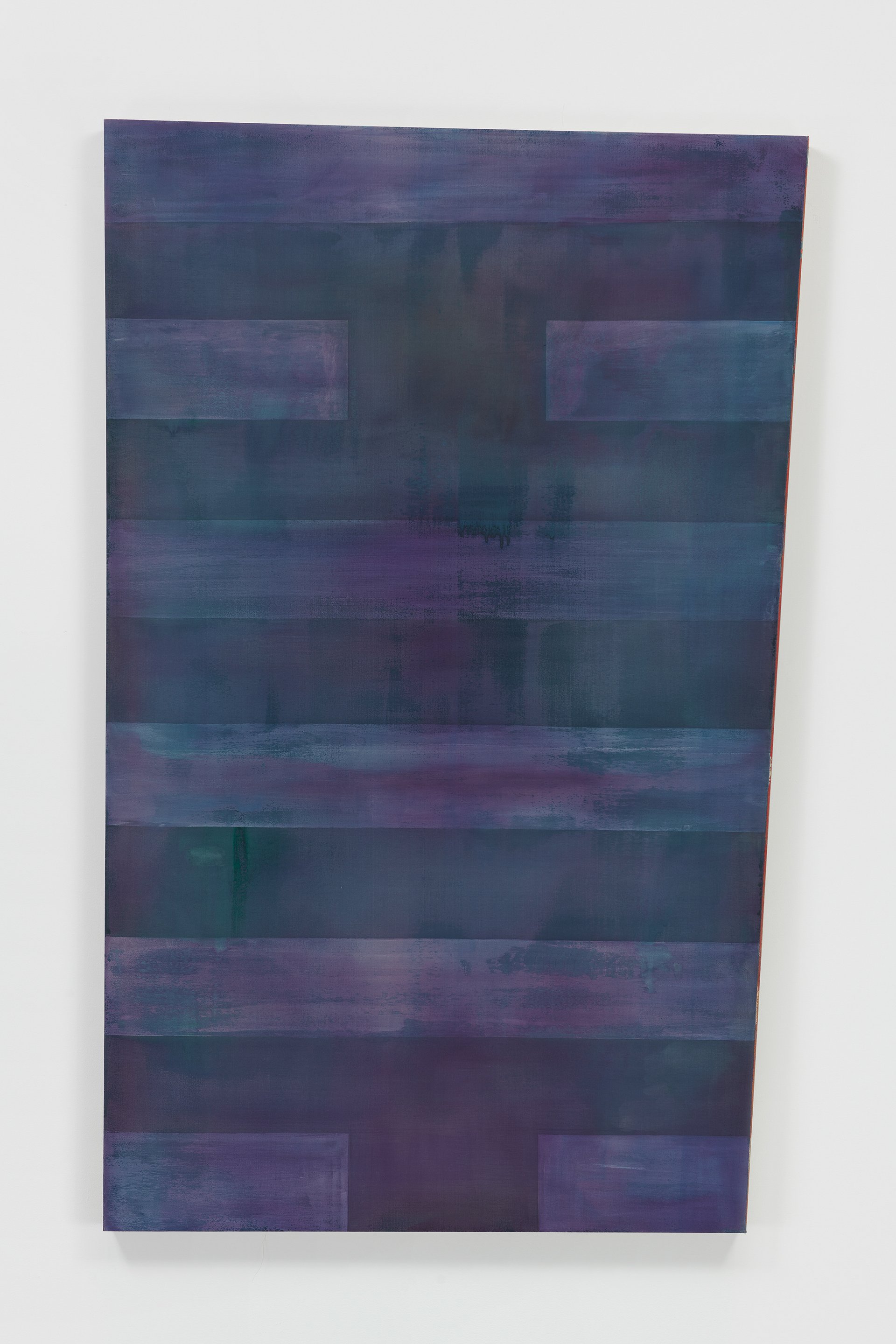 Leah Ke Yi ZhengNo. 50, 2023Pigments and acrylic on silk over mahogany stretcher37 5/8 x 59 in / 95.6 x 149.9 cmCourtesy Castle, Los Angeles, Photo: Evan McQuaid Bedford