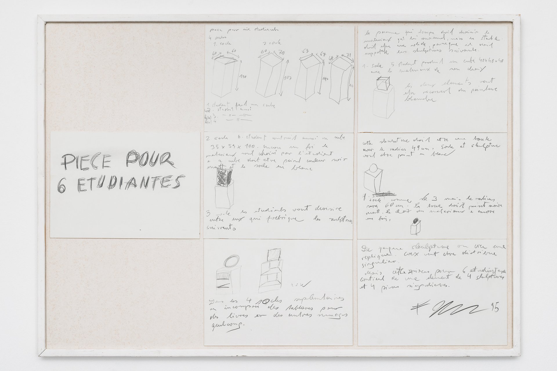 Franz WestPièce pour 6 Étudiantes, 1995Pencil on paperVarious dimensions