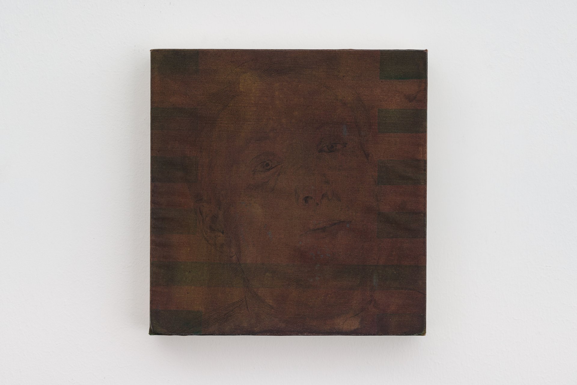 Leah Ke Yi ZhengFather Sogol, 2024Acrylic on silk over mahogany stretcher22.7 x 22 x 5.7 cm