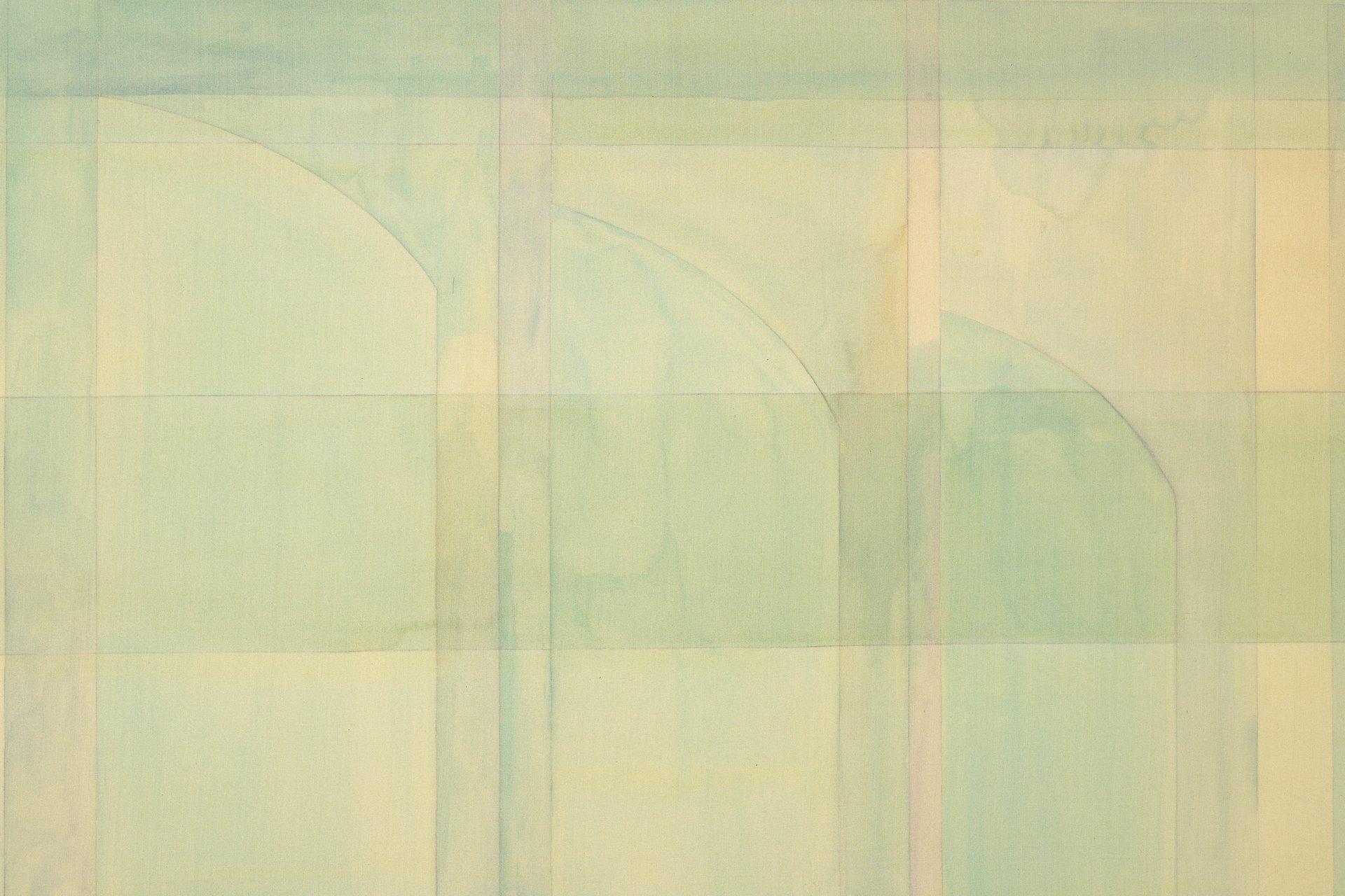 Leah Ke Yi ZhengUntitled (Machine), 2025 (detail)Silk over acrylic on silk over cherry stretcher154 x 150.7 x 5.5 cm