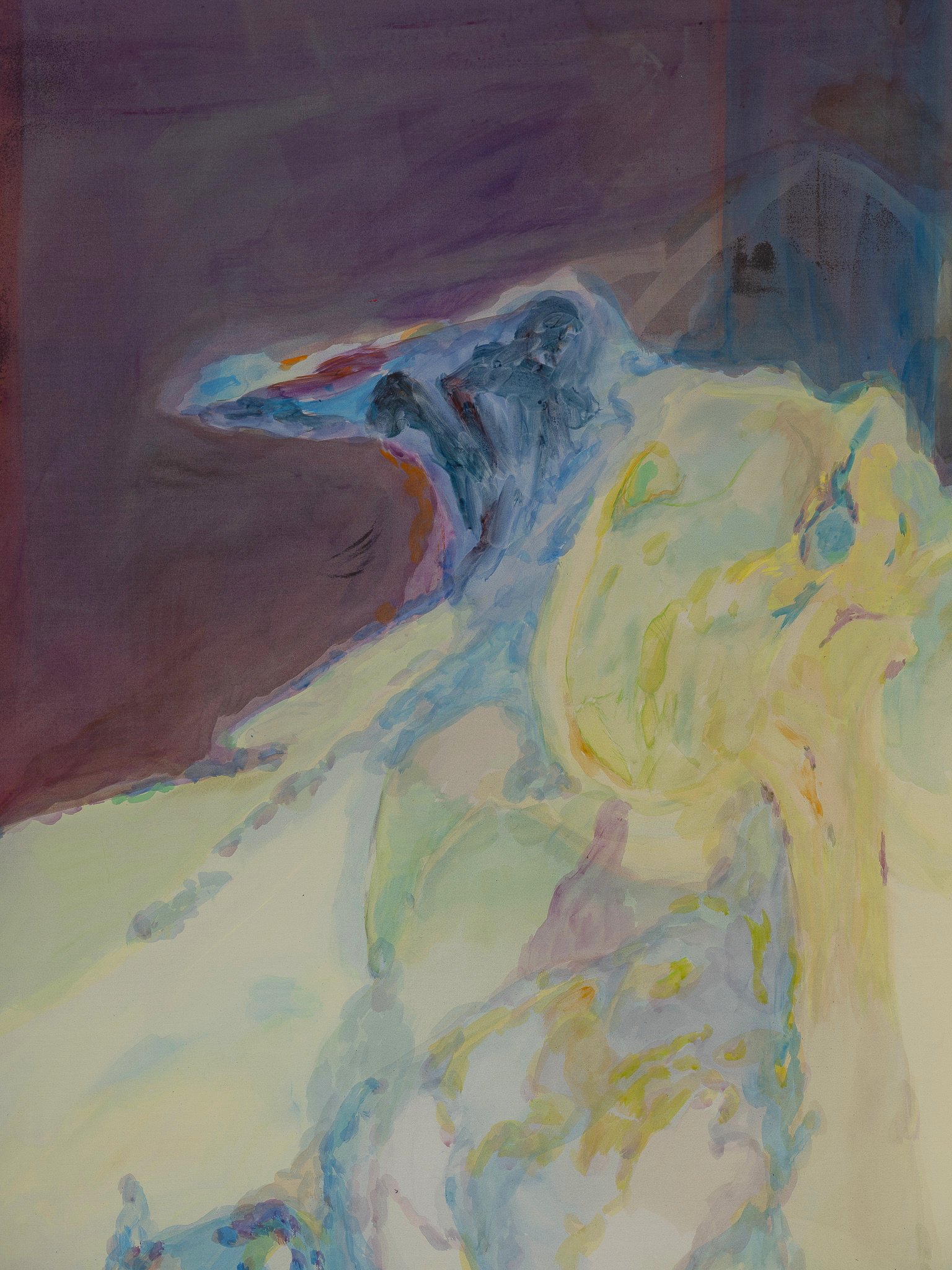 Leah Ke Yi ZhengUntitled, 2023 (detail)Acrylic, pigments with ox bone glue on silk over mahogany artist stretcher49 ½ x 50 in / 125.7 x 127 cm