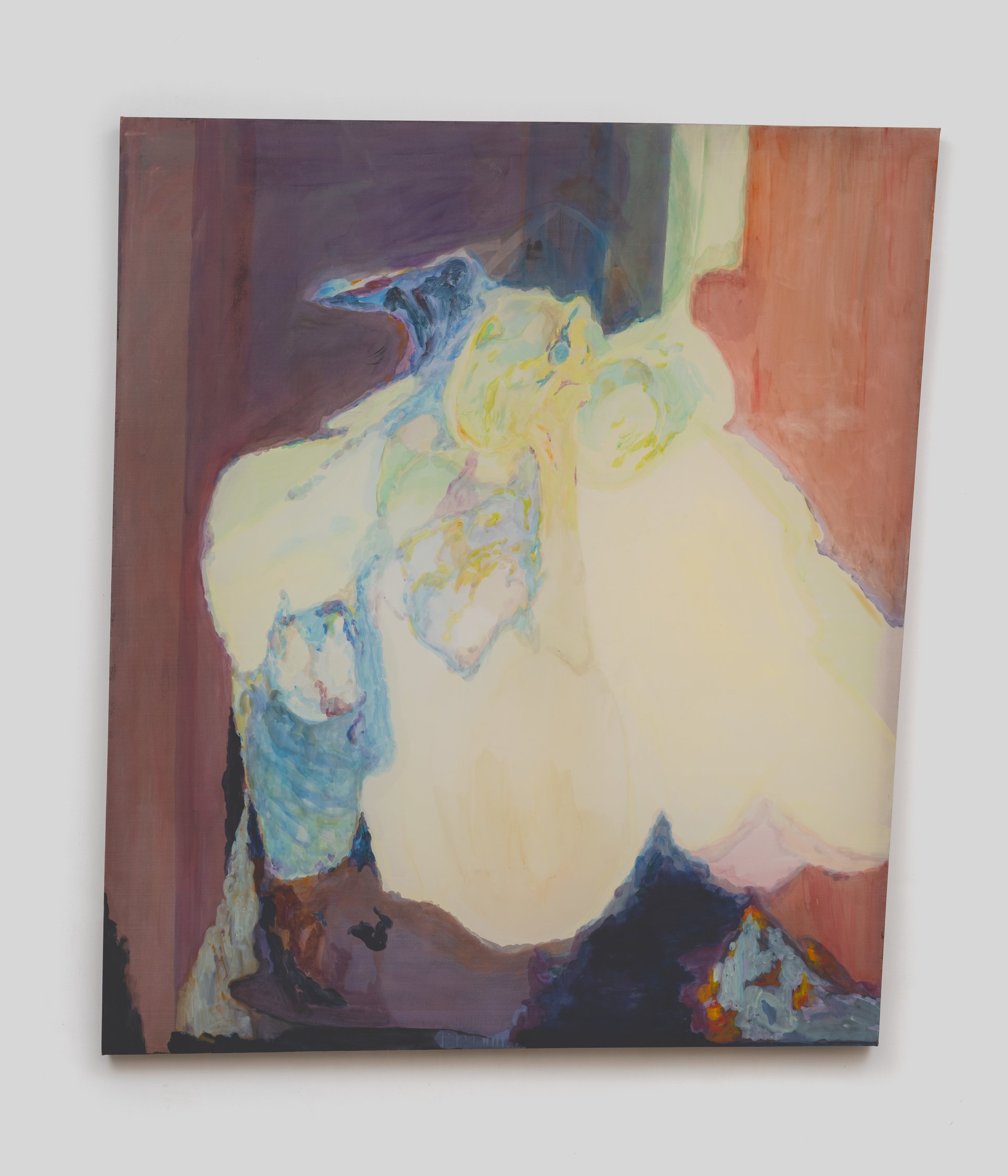 Leah Ke Yi ZhengUntitled, 2023Acrylic, pigments with ox bone glue on silk over mahogany artist stretcher49 ½ x 50 in / 125.7 x 127 cm