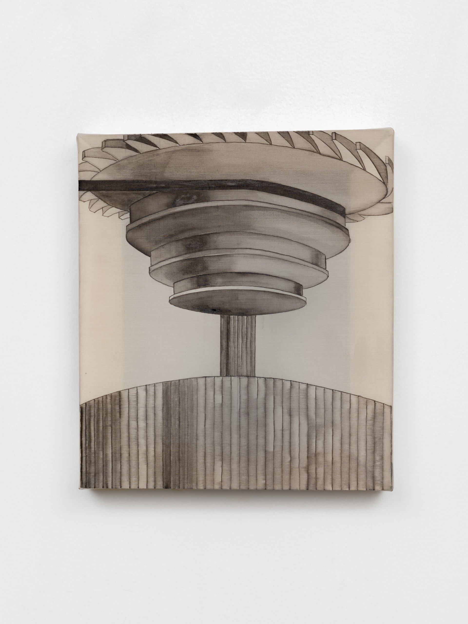 Leah Ke Yi ZhengUntitled, 2023Ink on silk over pine wood artist stretcher10 ½ x 9in / 26.7 x 22.9 cm