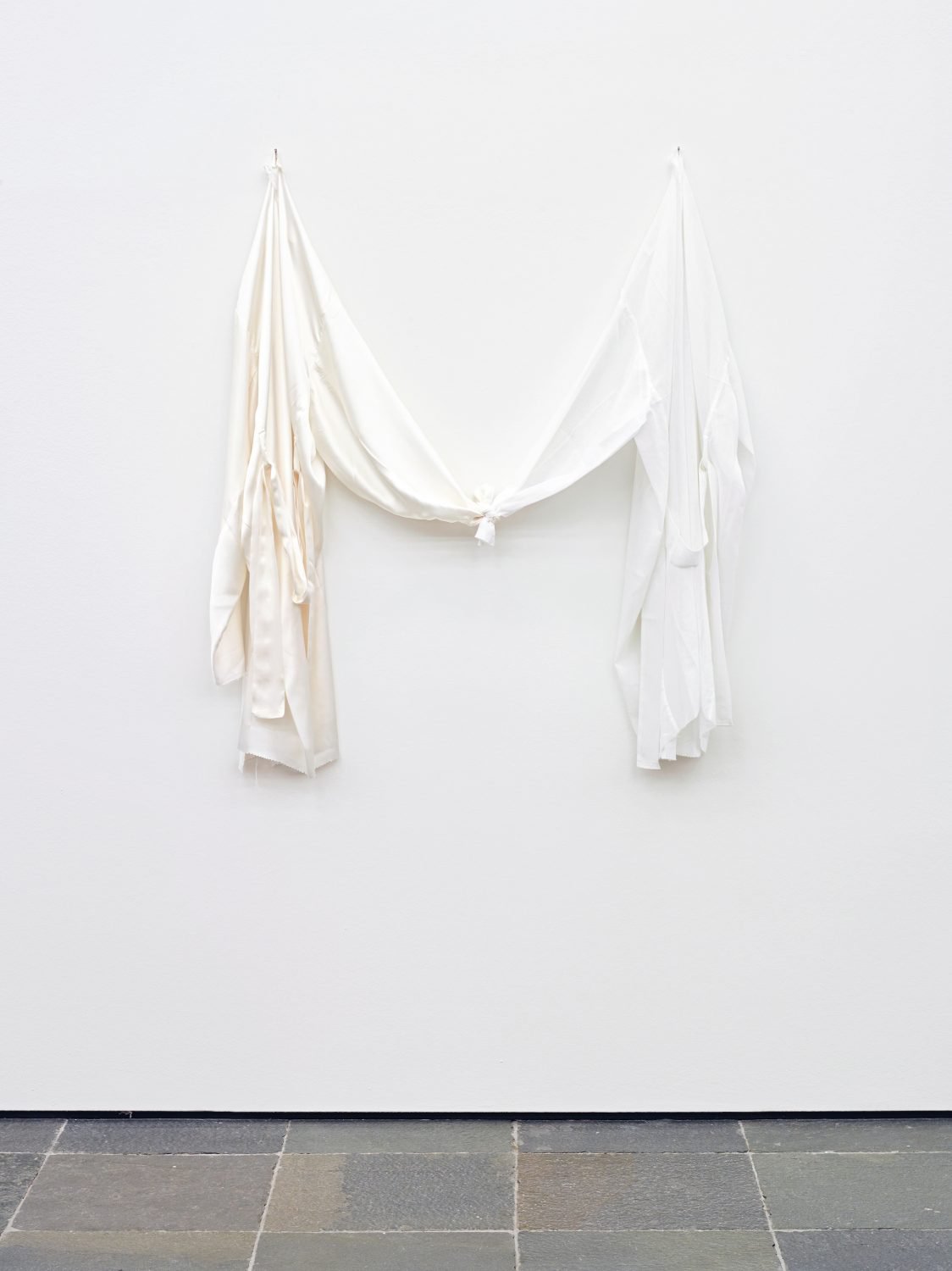 Anna-Sophie Bergerwhen I am with you / when I am not there, 2014Silk satin, cotton batiste, threadDimensions variable