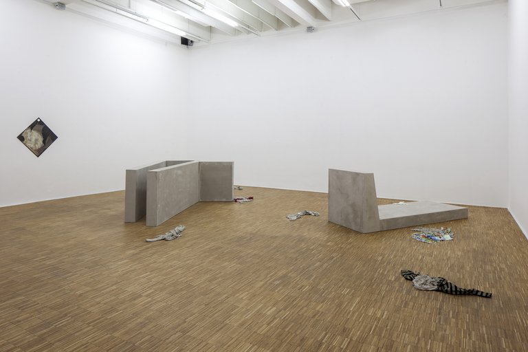Anna-Sophie Berger, Flaka Haliti and Hayley SilvermanInstallation viewI Surrender, Dear, Salzburger Kunstverein, Salzburg, 2016