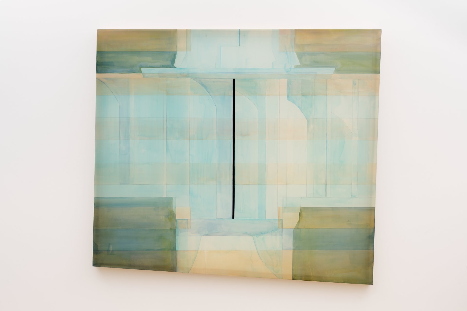 Leah Ke Yi Zheng Untitled (no.49/revolution), 2024Acrylic and pigments with ox-bone glue on silk over mahogany stretcher190.5 x 208.3 cm, 75 x 82 inCourtesy Mendes Wood DM, Photo: Dheurle Photography