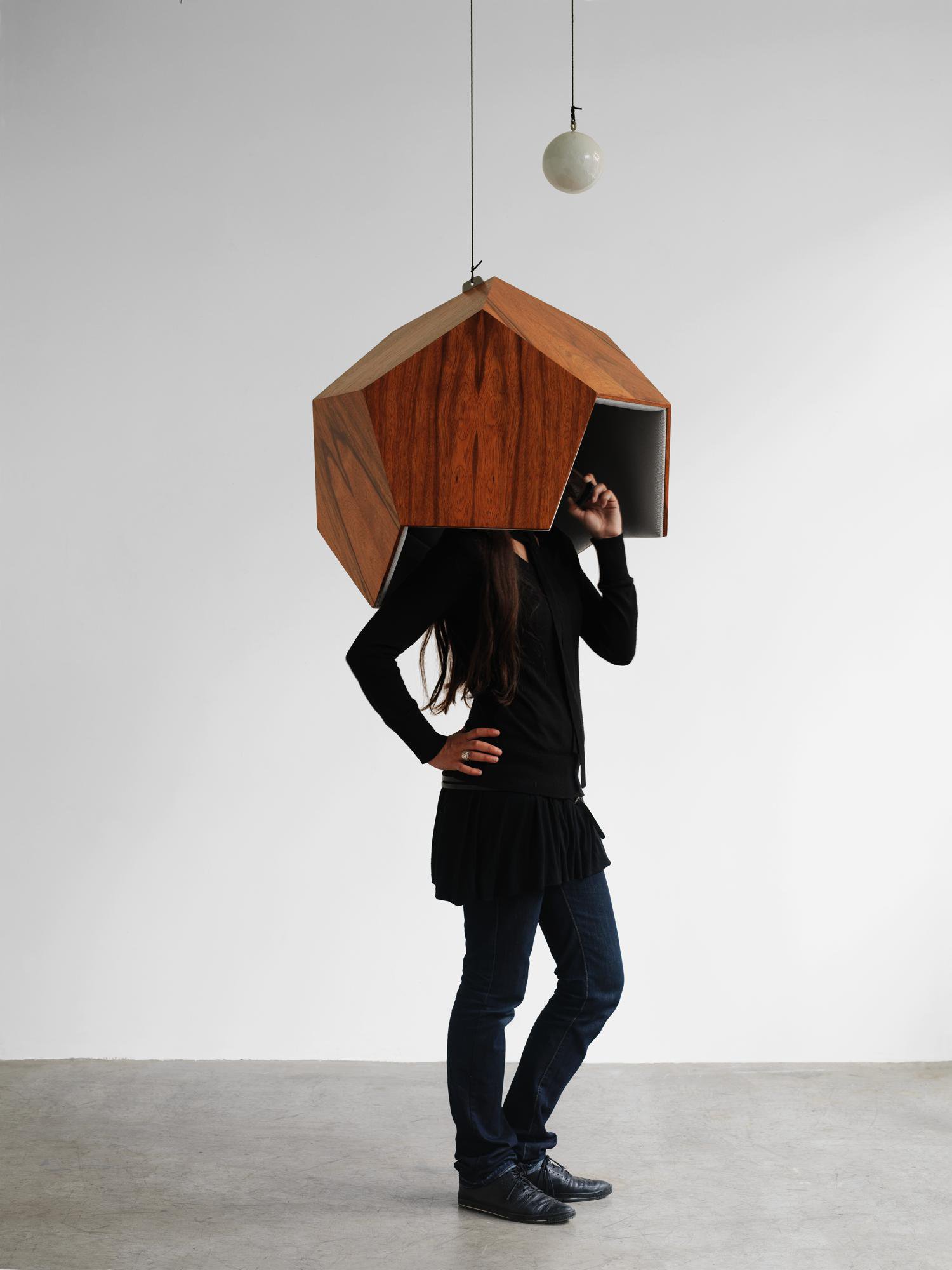 Robert StadlerPentaphone, 2006Parota wood, polyurethane foam, synthetic textile, steel 70 cm (d)Dimensions variable