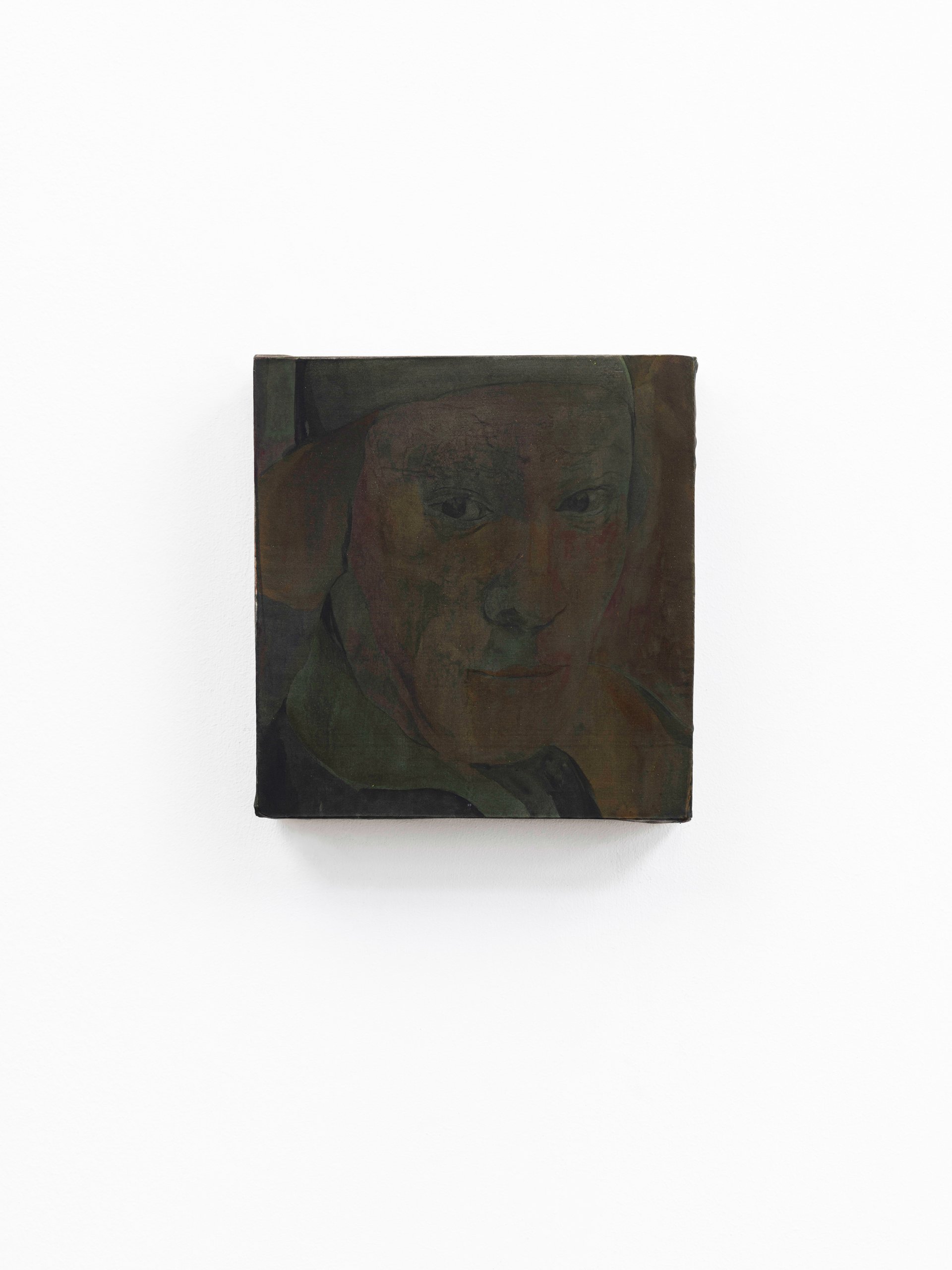 Untitled (Nijinsky), 2023Pigments and acrylic on silk over mahogany stretcher19 x 18 x 4.5 cm / 7 1/2 x 7 1/8 x 1 3/4 in