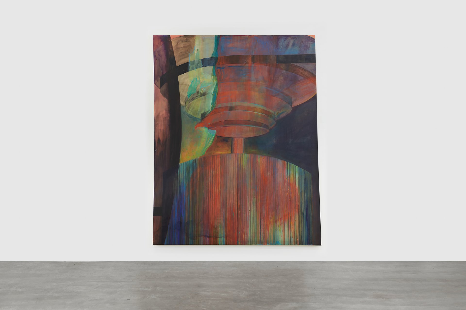 Leah Ke Yi ZhengUntitled, 2023Acrylic and pigments with ox bone glue on silk over mahogany artist stretcher85 108 in / 215.9 x 274.3cm