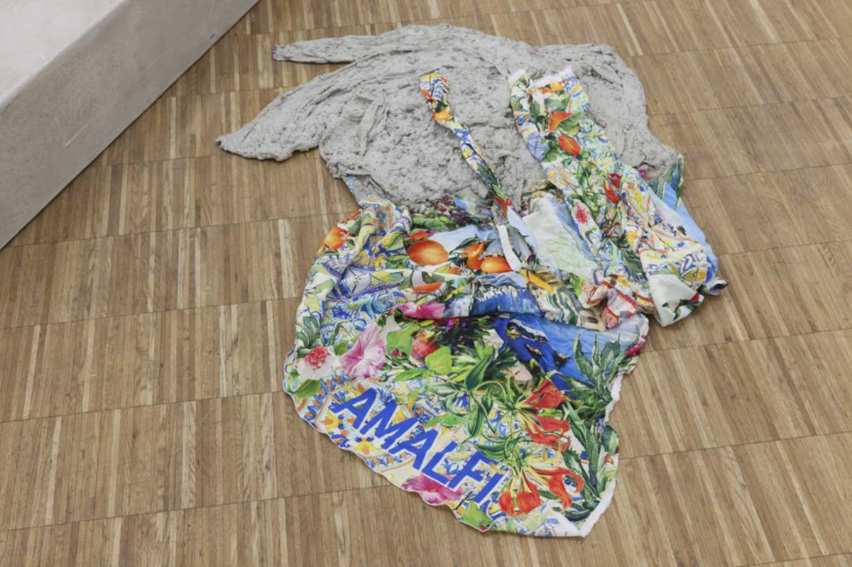 Anna-Sophie BergerConcrete Coat (Amalfi), 2016Printed cotton, thread, concrete100 x 60 cm