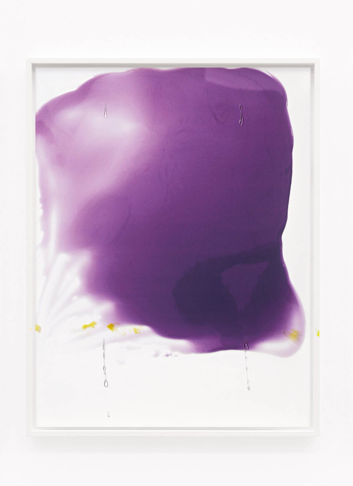 Lisa HolzerThe Party Sequel (Paris), 2017Pigment print on cotton paper, crystal clear 202/1 polyurethane and acrylic paint on glass110.3 × 86.3 cm