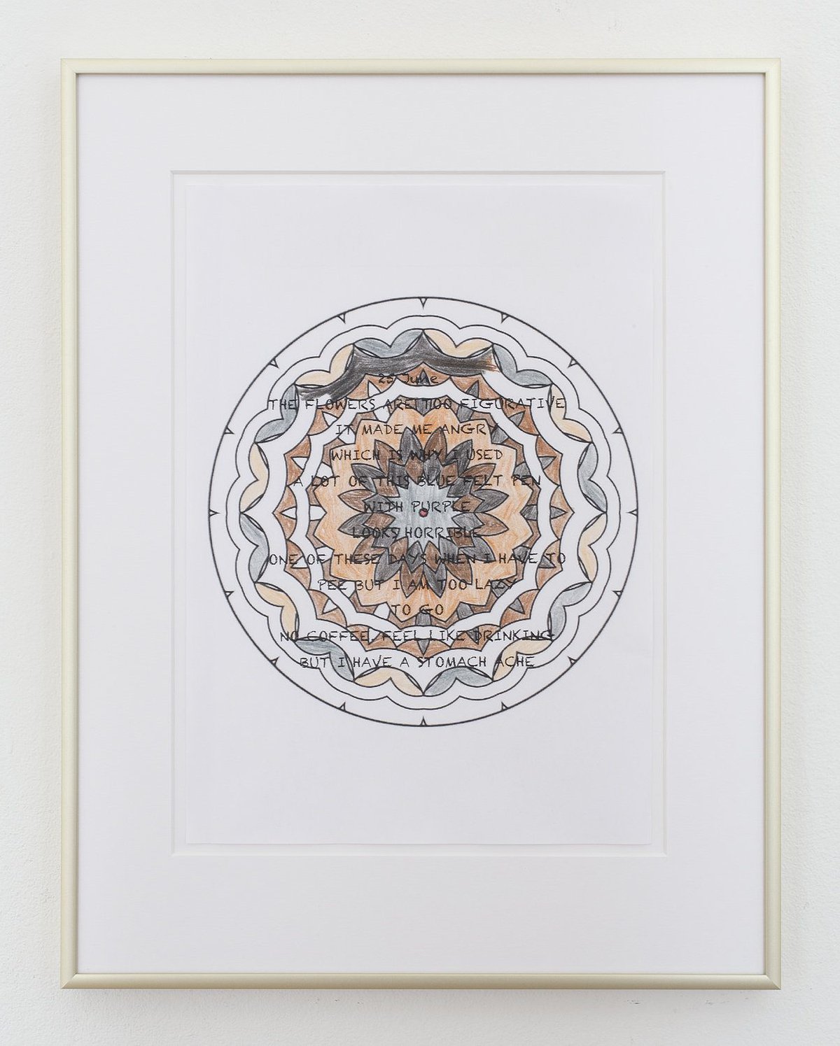 Anna-Sophie Berger, 25th june, 2015Highlighter, pencil, inkjet print on paper40 x 30 cm