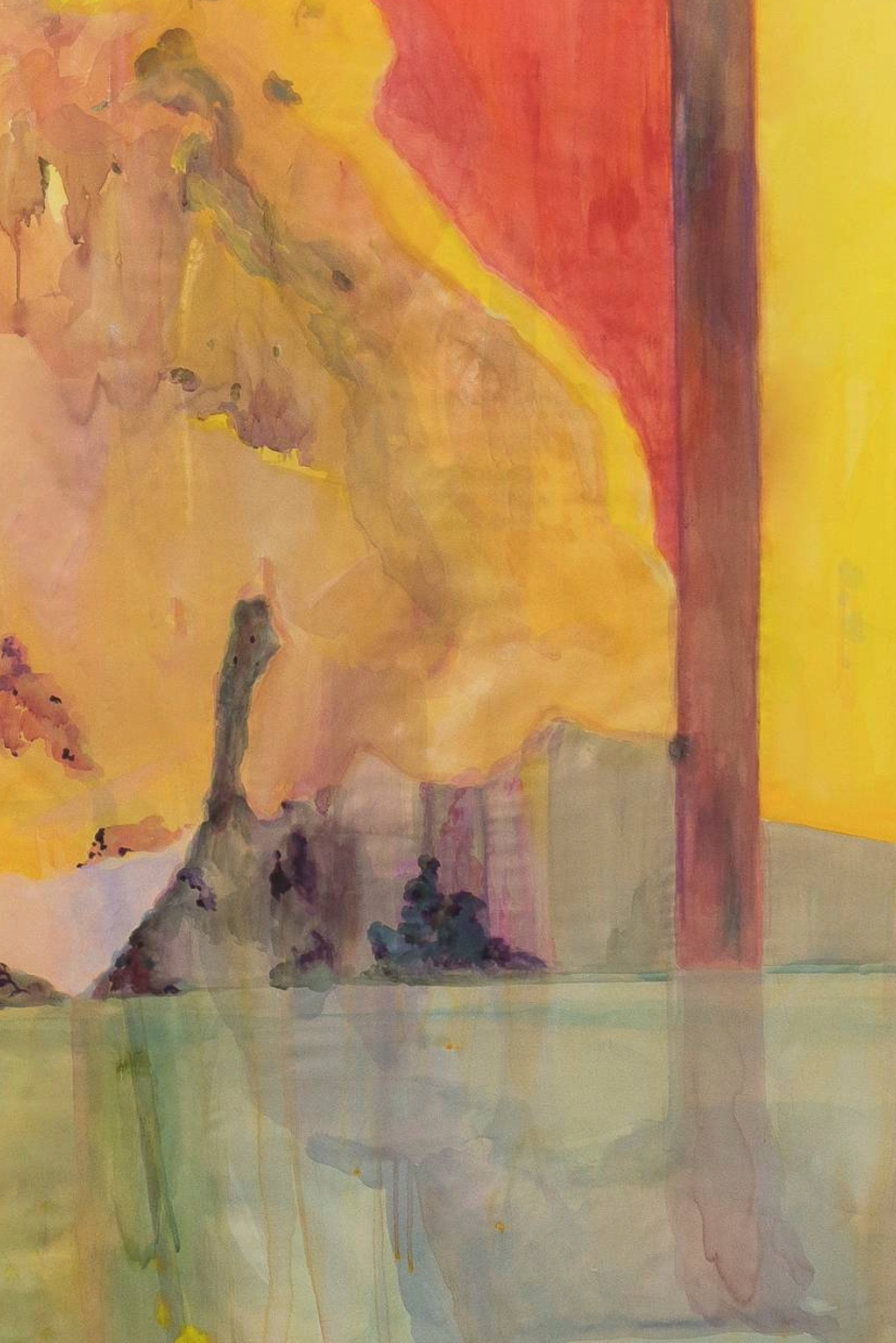 Leah Ke Yi ZhengUntitled, 2024 (detail)Acrylic and pigments with ox-bone glue on silk over mahogany stretcher213 x 275 x 5 cm
