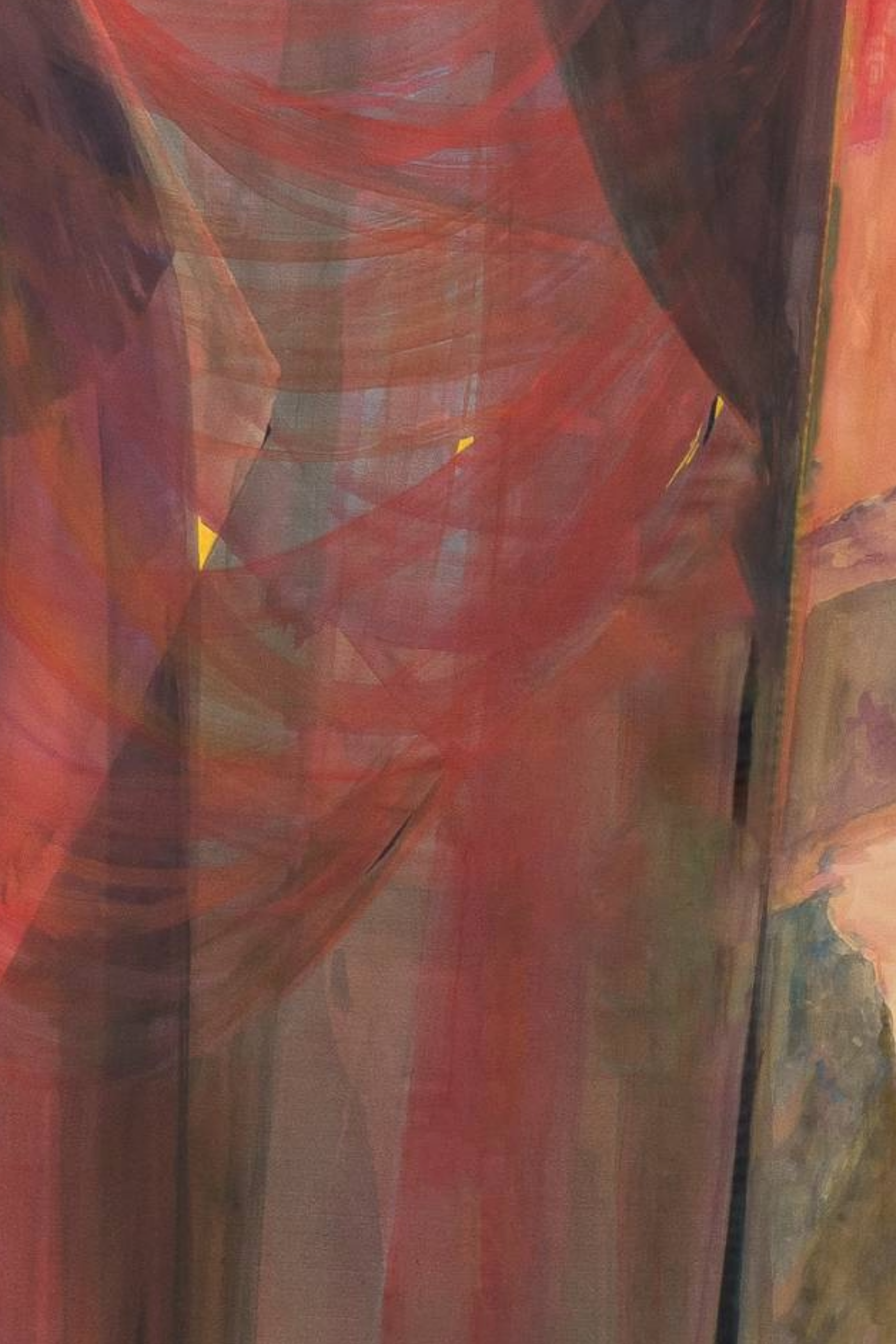 Leah Ke Yi ZhengUntitled, 2024 (detail)Acrylic and pigments with ox-bone glue on silk over mahogany stretcher213 x 275 x 5 cm