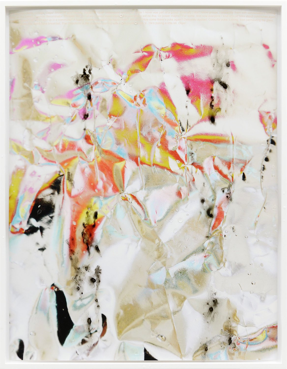 Lisa HolzerThe Dissidents, 2016Pigment print on cotton paper, Crystal Clear 202/1 polyurethane on glass92 x 72 cm