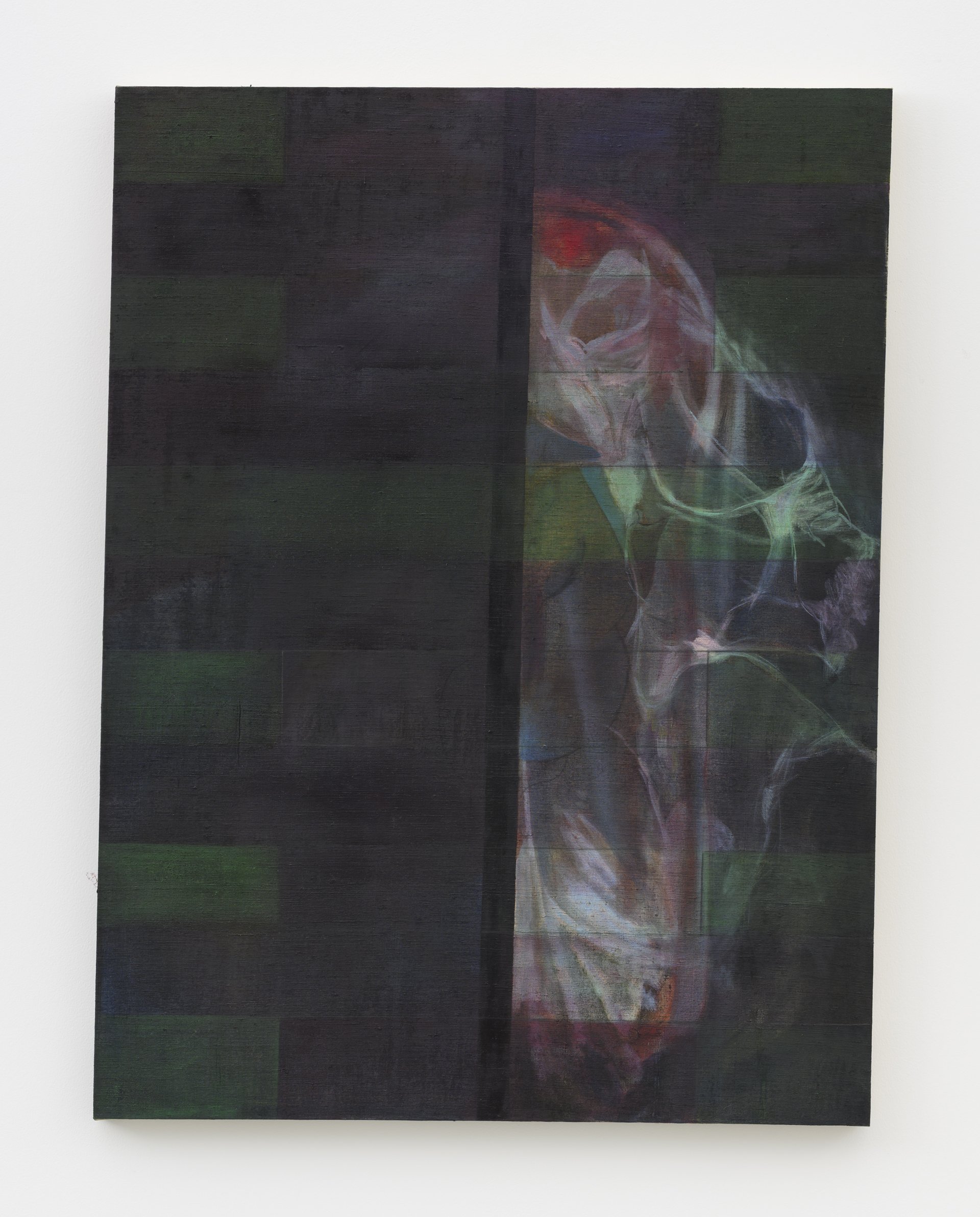 Leah Ke Yi ZhengNo.16, 2023Oil on silk over mahogany stretcher98,4 x 73,7 cmCourtesy Zeno X Gallery, Antwerp, Photo: Peter Cox