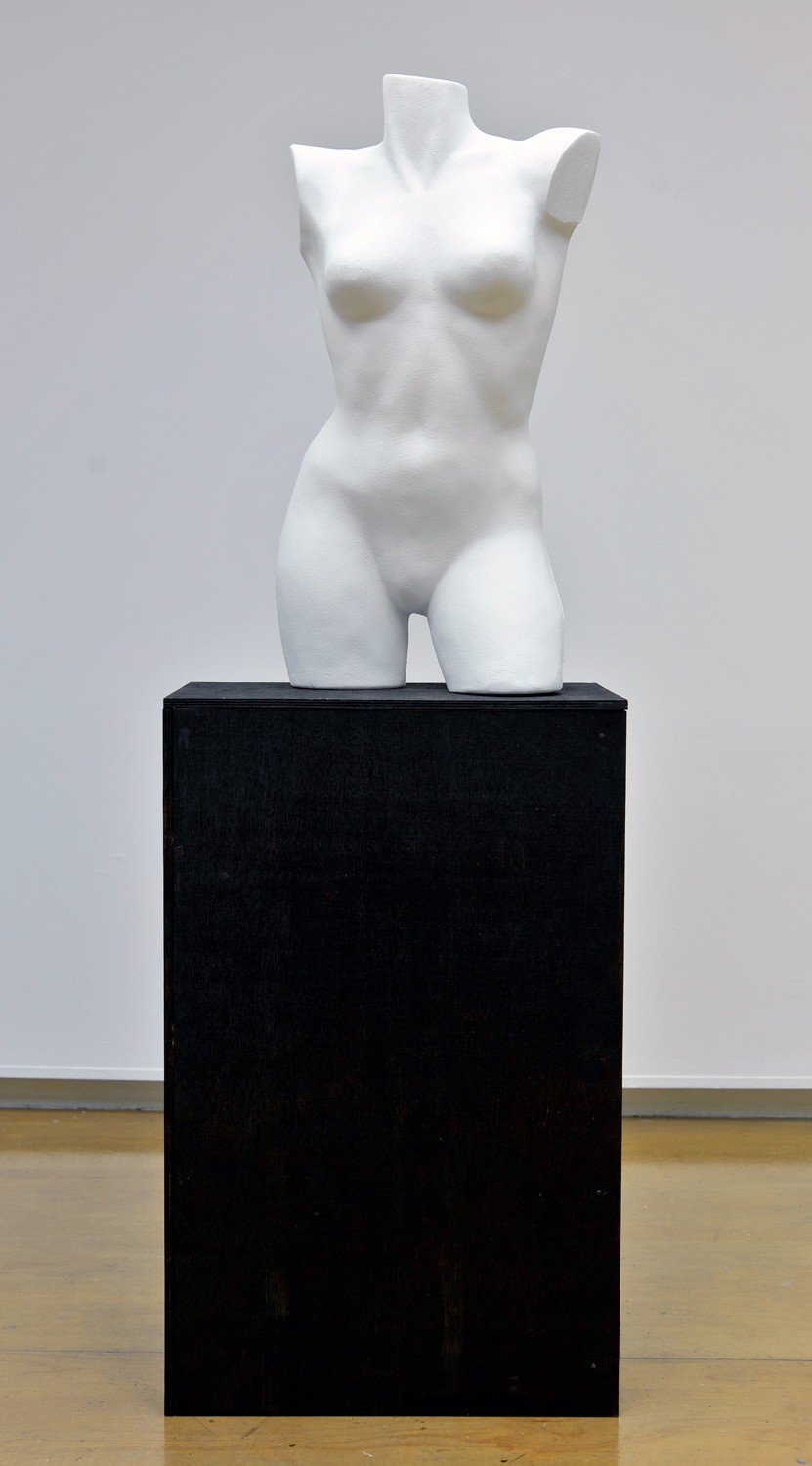 Lili Reynaud-DewarSome objects blackened and a body too, 2011Plinth, make-up, polystyrene155 x 52 x 36 cm