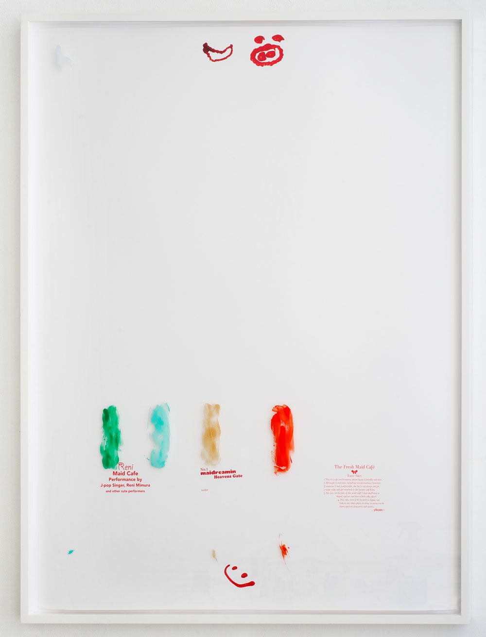 Lisa HolzerBut yes but yes, 2013Nailpolish on glass, pigment print on cotton paper88 x 68 cm