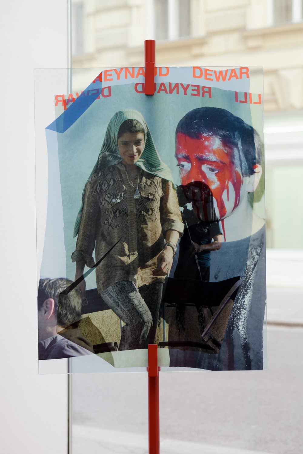 Lili Reynaud-DewarBeyond the Land of Minimal Possessions (Monument to Lili Reynaud-Dewar), 2018Glass, silk, lacquered metal193 x 100 cm