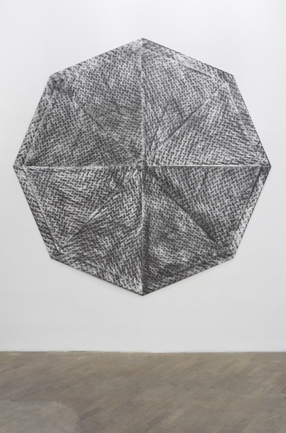 Marius EnghManhole, 2011Charcoal on paper on aluminium277 x 277 x 4 cm