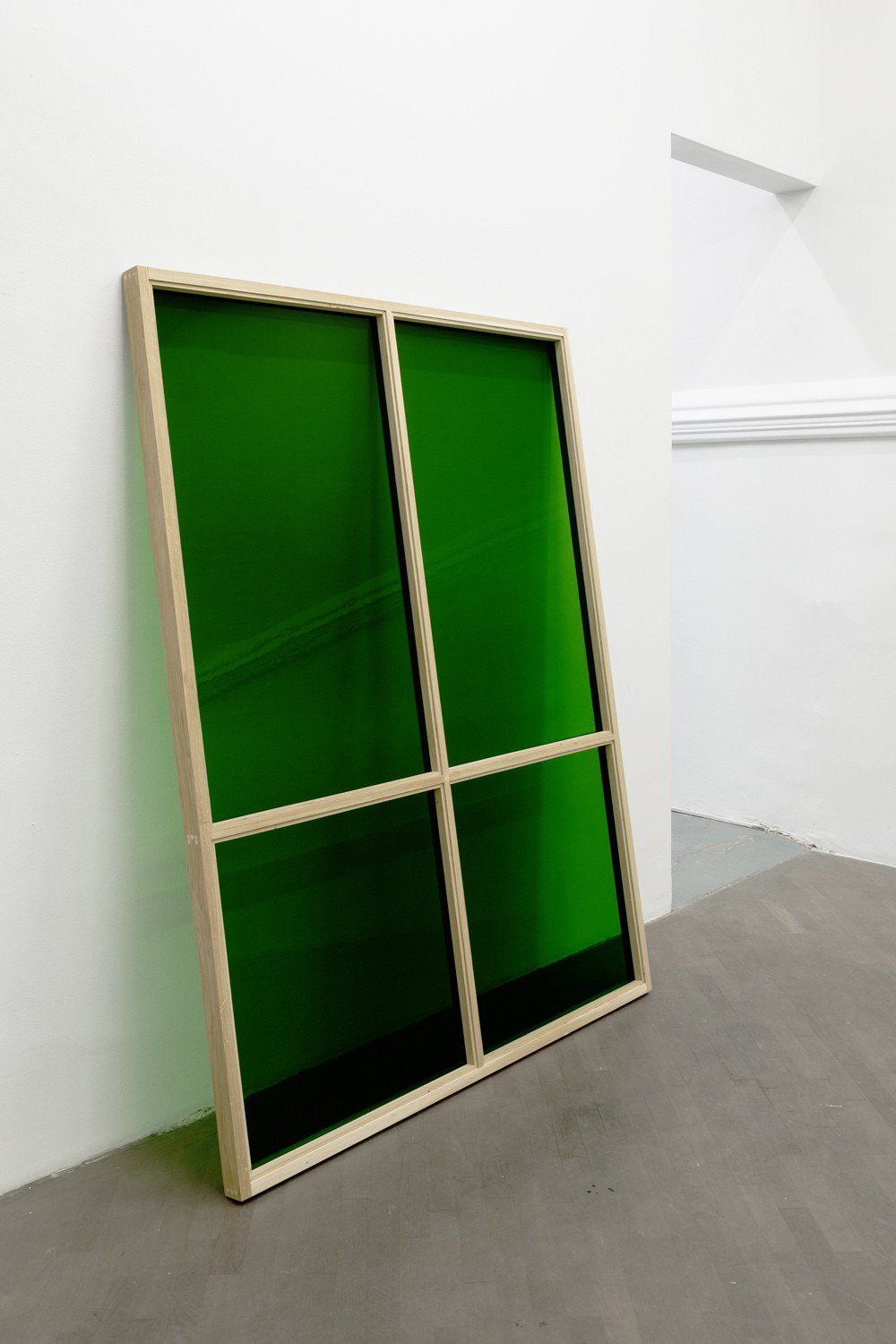 Marius EnghNero Window, 2013Stained green glass, oak frame200 x 150 x 6 cm