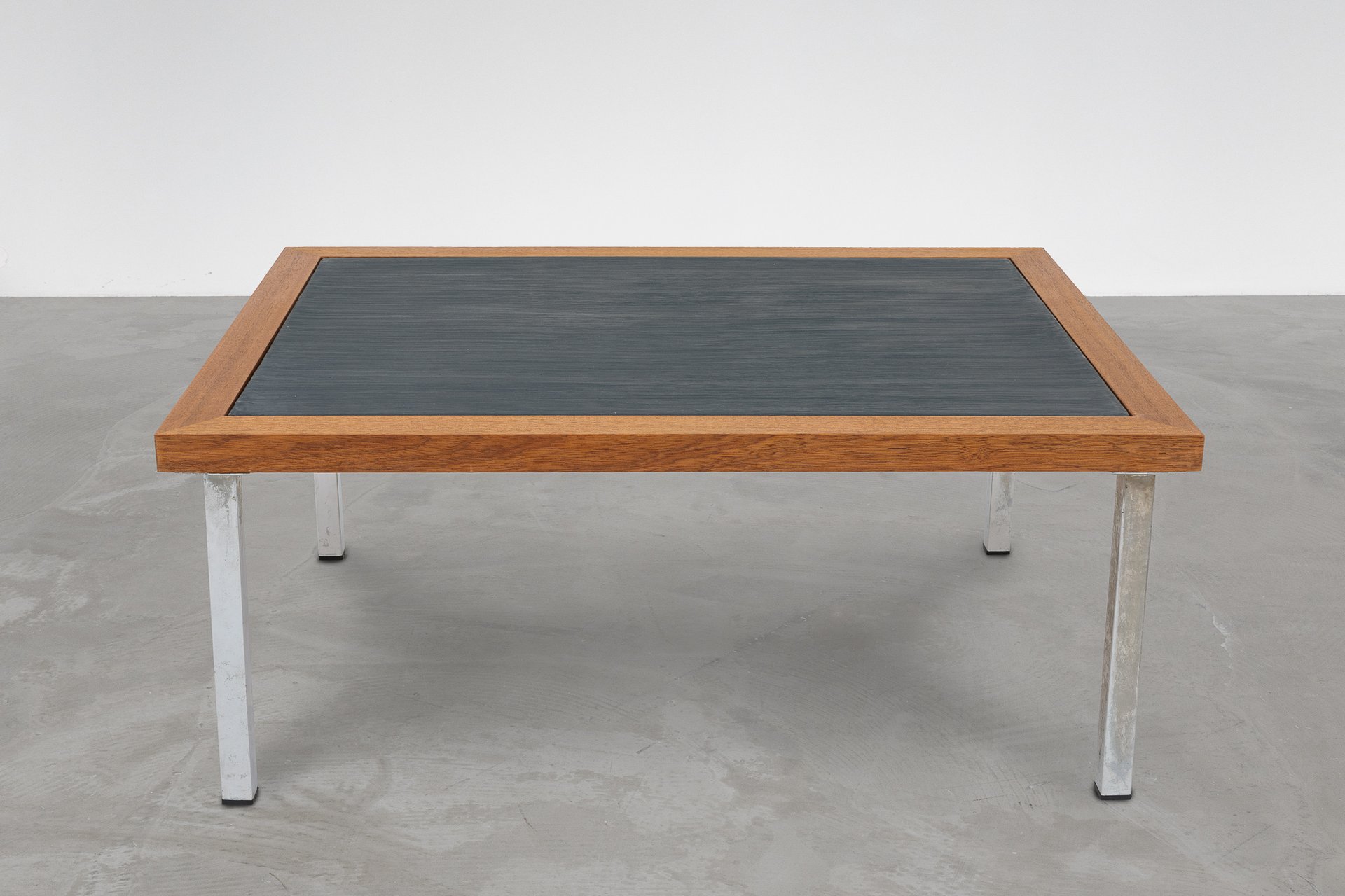 Martin Kippenberger, Model Interconti, 1987, 1973 Gerhard Richter painting as tabletop, wood, metal, 32 × 79.5 × 59 cm