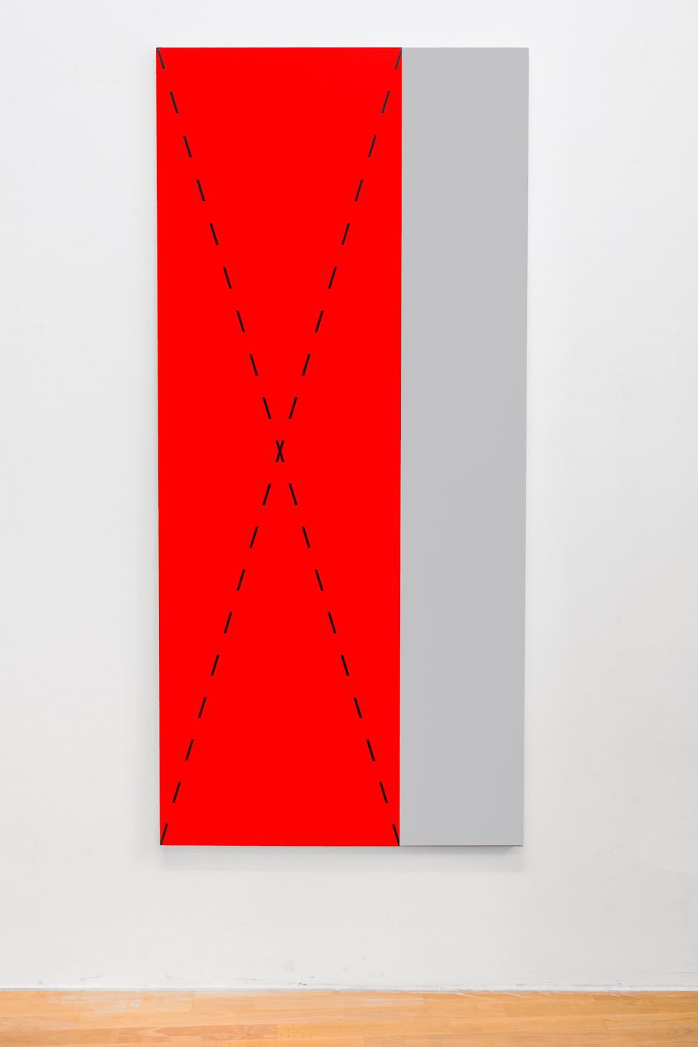 Nick OberthalerUntitled (comfortable cut #2), 2017Gesso and acrylics on canvas/linen185 x 85 cm