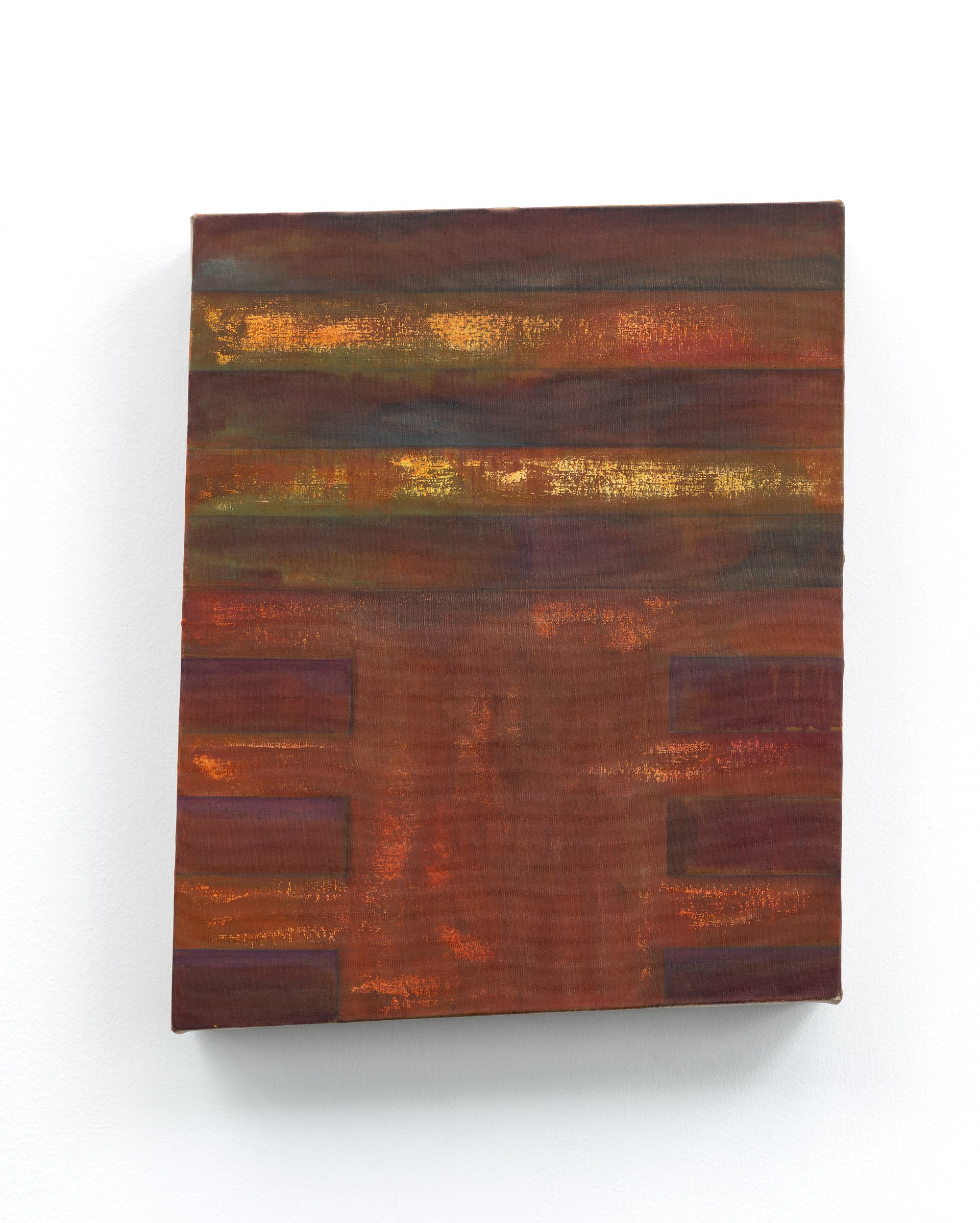 Leah Ke Yi ZhengNo. 12, 2023Acrylic and pigments on silk over mahogany stretcher12 x 9 1/2 in / 30.5 x 24.1 cmCourtesy Castle, Los Angeles, Photo: Evan McQuaid Bedford