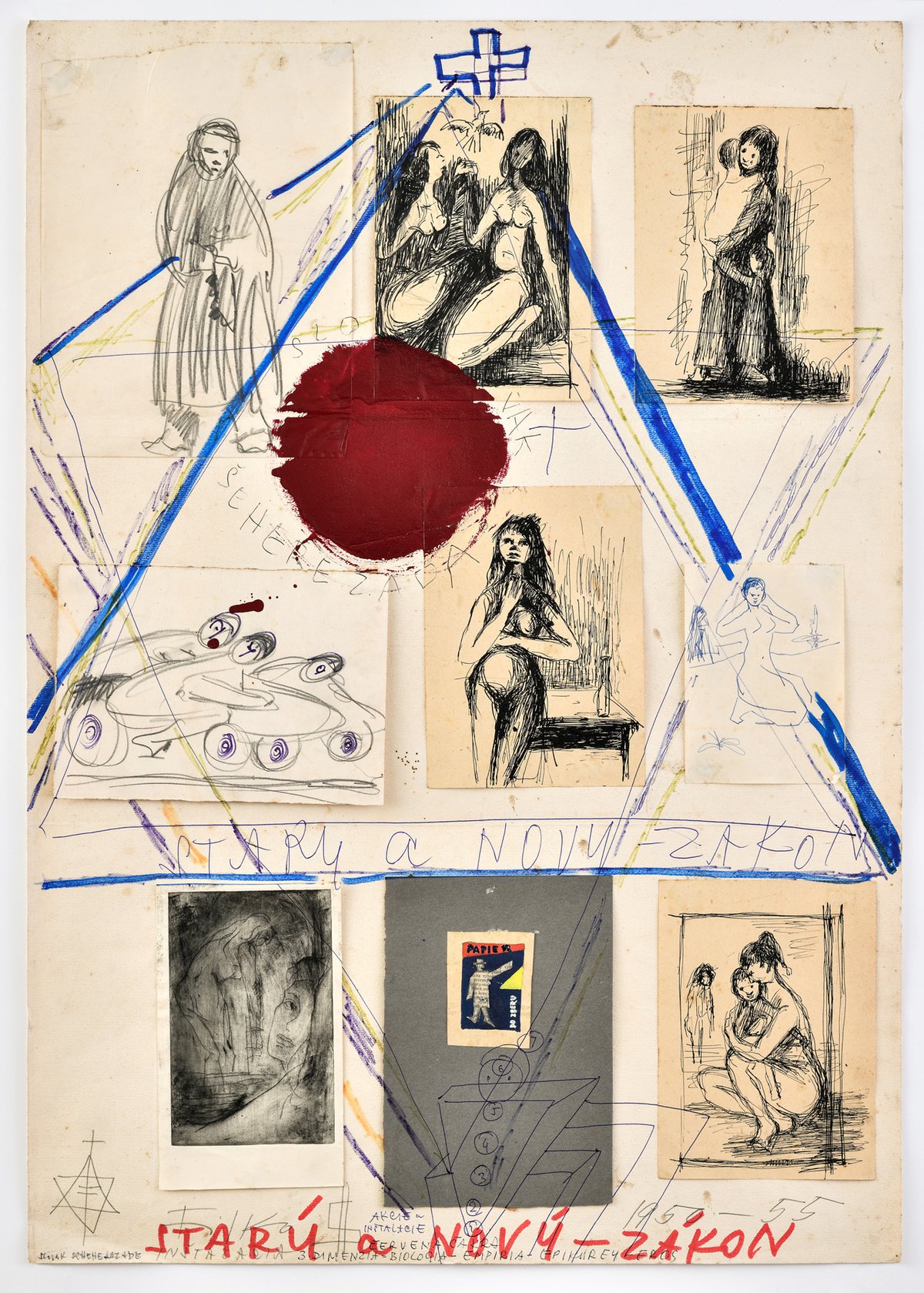 Stano FilkoFrom the cycle Old and New TestamentCollage, painting, felt-tip pen, pencil on paper84.5 x 59.5 cm