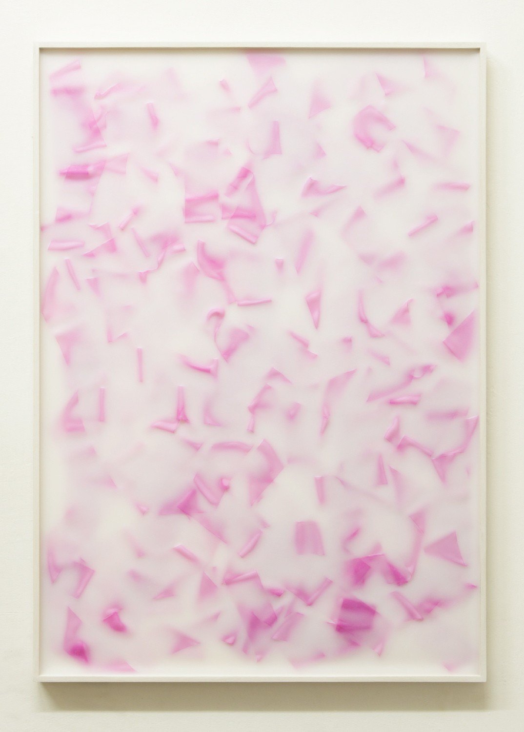 Andy Bootuntitled (pink #5), 2012Rhythmic gymnastic ribbon, wax, frame100 x 70 cm