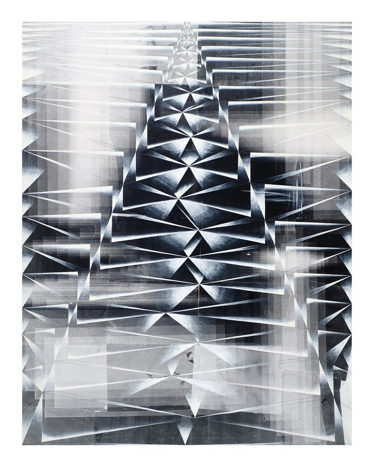 Tillman KaiserUntitled, 2015Silvergelatine, eggtempera and oil on paper on wood180 × 140 cm