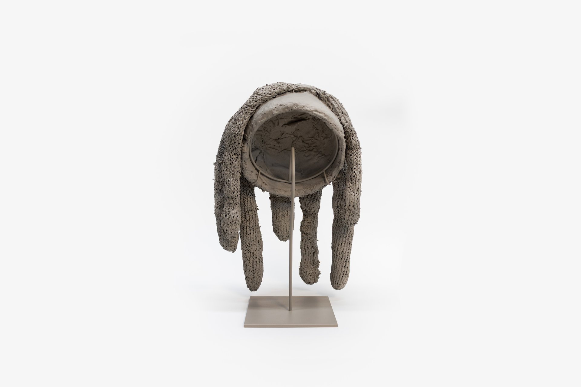 Gaylen Gerber, Support, n.d., Oil paint on ceremonial headdress, Bamun People, Cameroon, hemp, leather, cotton, hair, on base, 20th century, 45.7 × 27.9 × 20.3 cm