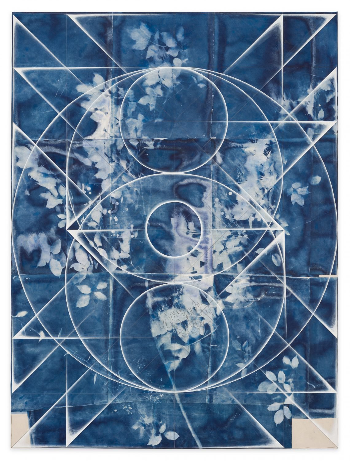Tillman KaiserUntitled, 2019Cyanotype and acrylic paint on paper on canvas200 x 150 cm